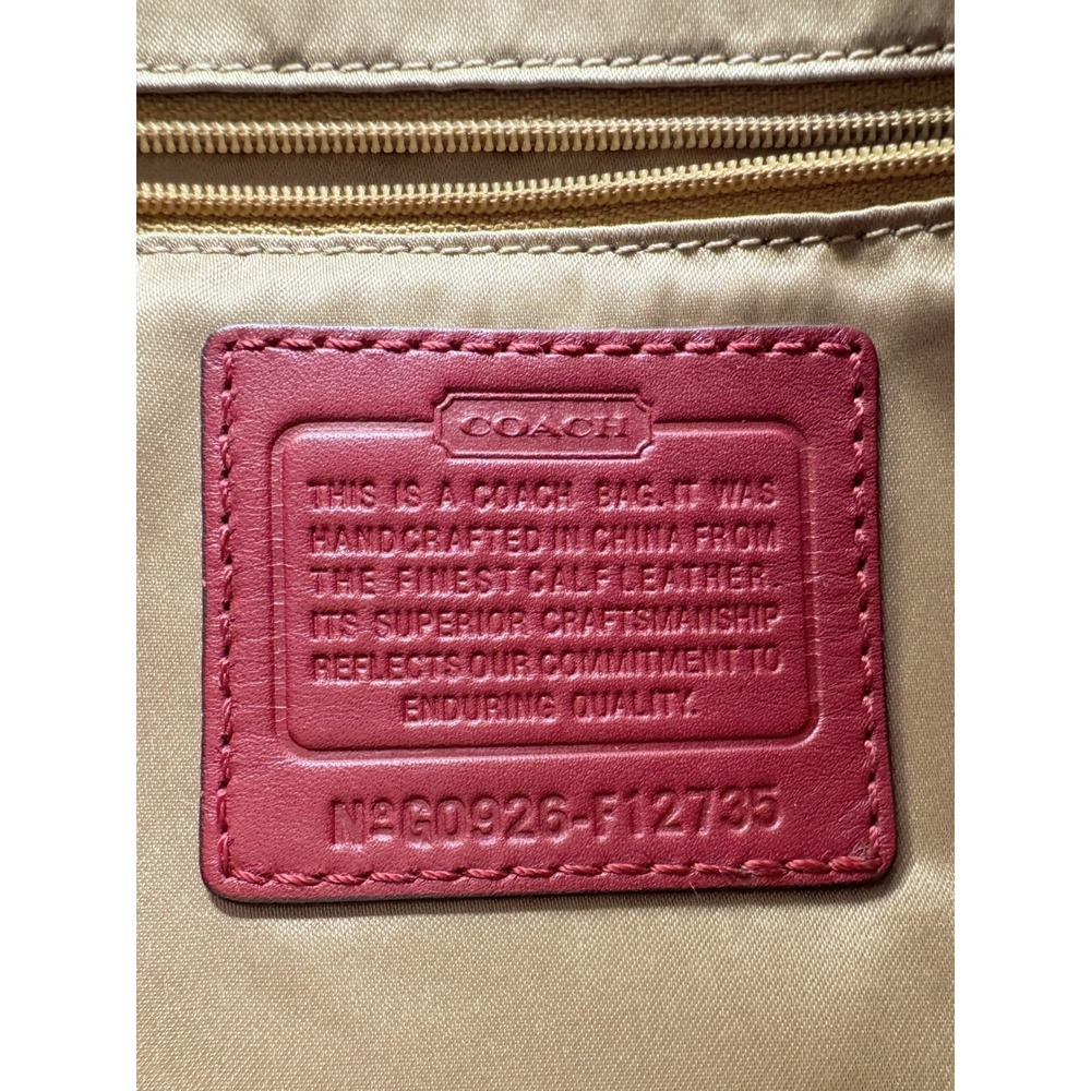 Coach Zoe Red Patent Leather Hobo Shoulder Bag F12735 Y2K Silver Hardware - Picture 2 of 12